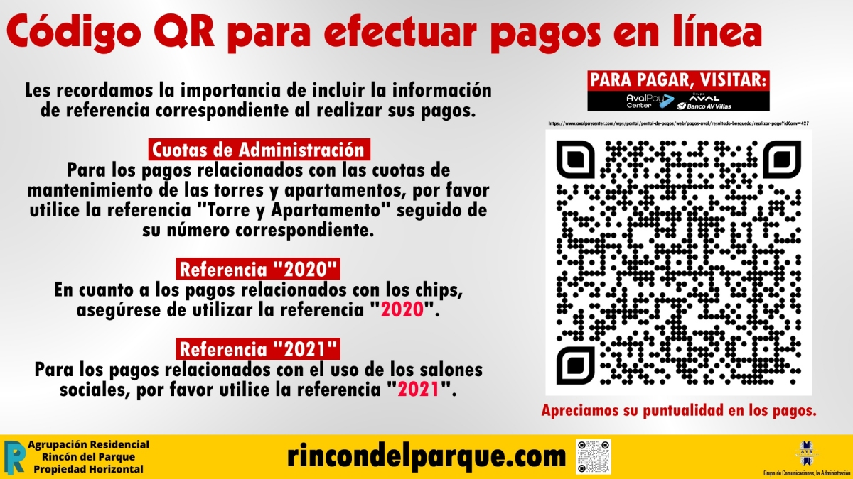 2023-08-30, Comunicado: Código QR para efectuar los pagos en línea