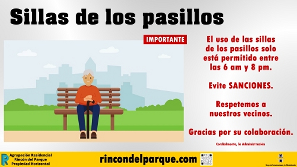 2023-09-01, Comunicado: Sillas de los pasillos