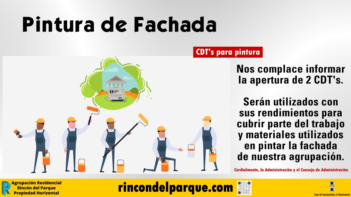 2023-09-03, Comunicado: CDts Pintura de Fachada
