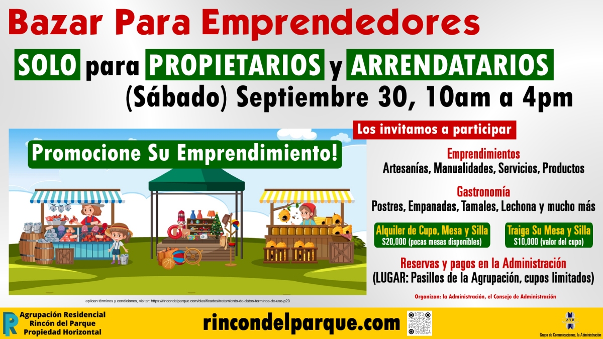 2023-09-15, Comunicado: Bazar Para Emprendedores