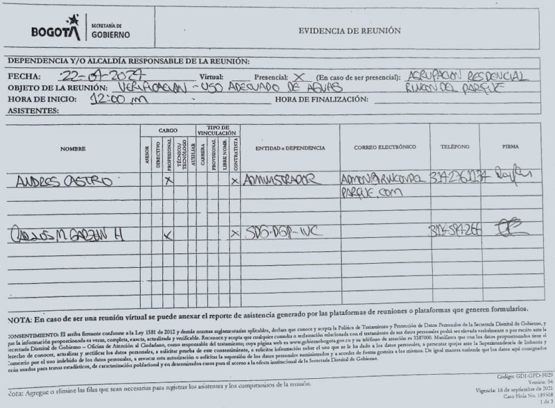 2024-04-22, Comunicado: Soporte Visita Secretaría de Gobierno