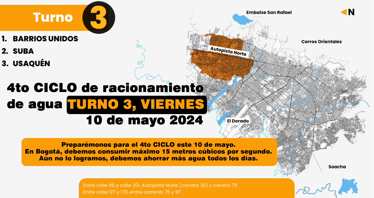 2024-05-08, Comunicado: Restricción en el servicio de agua, 3er Turno, Viernes, 10 de mayo 2024