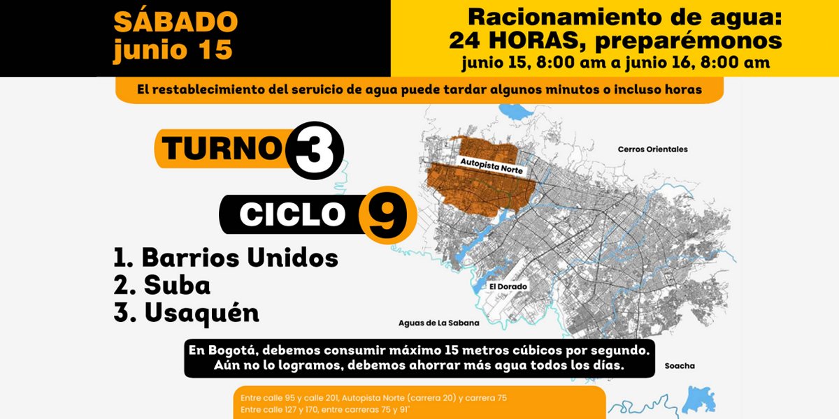 2024-06-14, Comunicado: Restricción en el servicio de agua, sábado, 15 de junio 2024