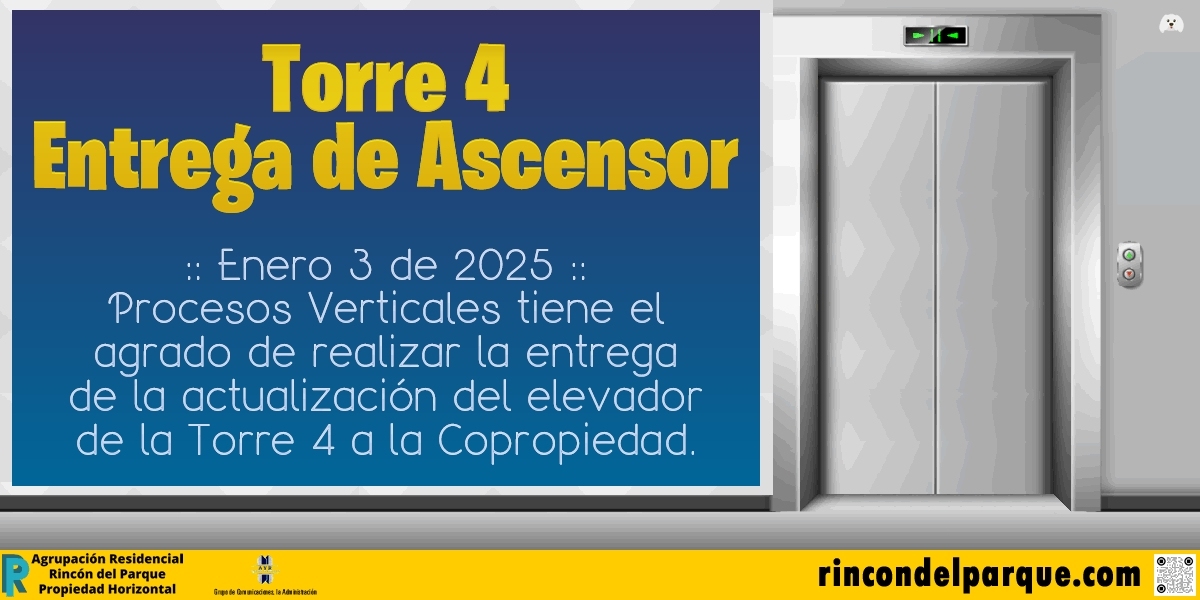 2025-01-26, Comunicado: Modernización Ascensor Torre 4, Presentación