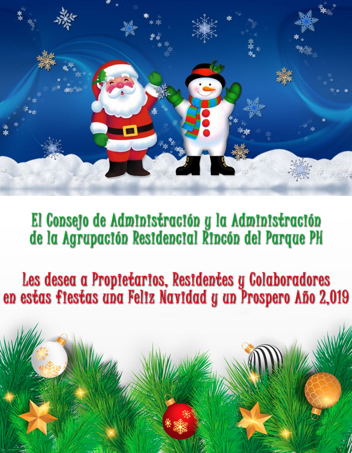 Felices Fiestas 2,018 - 2,019
